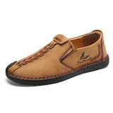 Brand Split Leather Casual Shoes Men Sneakers Slip On Loafers Men Flats Driving Leather Men Shoes Hot Sale Zapatillas Hombre