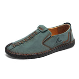 Brand Split Leather Casual Shoes Men Sneakers Slip On Loafers Men Flats Driving Leather Men Shoes Hot Sale Zapatillas Hombre