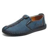 Brand Split Leather Casual Shoes Men Sneakers Slip On Loafers Men Flats Driving Leather Men Shoes Hot Sale Zapatillas Hombre