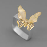INATURE 925 Sterling Silver Luxury Butterfly Rings for Women Fashion Jewelry Finger Ring