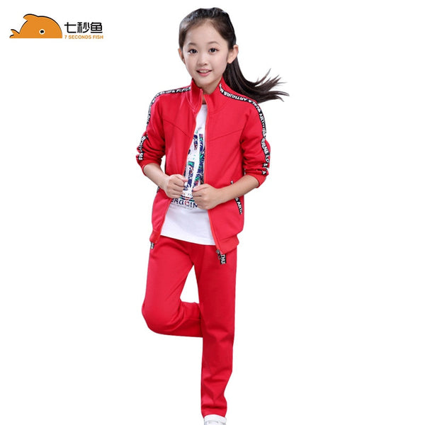 Child Tracksuit 2022 Girls Jogging Sets 4-15 Outfits 2 Piece  Sportwear Spring Children&#39;s Clothing Training Suit