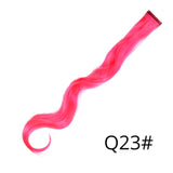 Alileader 18Inch Synthetic Curly Clip One In Hair Extensions Natural Long Hairpieces For Women Girl Pink Blue Colorful