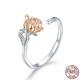 DISINIYA Stud Earrings&amp;Ring&amp;Necklace Jewelry Sets for Women 925 Sterling Silver Rose Plated platinum Fashion Jewelry ZBSR00134