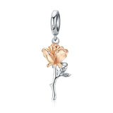 DISINIYA Stud Earrings&amp;Ring&amp;Necklace Jewelry Sets for Women 925 Sterling Silver Rose Plated platinum Fashion Jewelry ZBSR00134