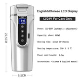 Smart Touch Car Thermos Bottle Digital Display Insulated Cup 12/24/220V Universal Traveling Heating Cup Water Bottle Hot Sale