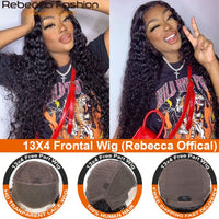 13x4 Deep Wave Lace Front Human Hair Wigs T Part Lace Wig Pre Plucked With Baby Hair Brazilian Deep Curly Frontal Wig For Women