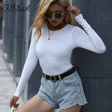 FSDA Long Sleeve Knitted Skinny Bodysuit Women Winter Autumn 2021 Solid Square Collar White Black Casual Body Top Jumpsuit