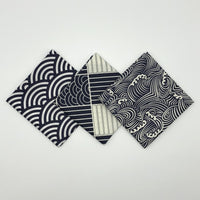 Japanese style big handkerchief cotton 100% / Furoshiki Japan classic Tradition Waves Clouds Grid printed 48cm / Many Uses