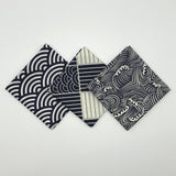 Japanese style big handkerchief cotton 100% / Furoshiki Japan classic Tradition Waves Clouds Grid printed 48cm / Many Uses