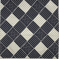Japanese style big handkerchief cotton 100% / Furoshiki Japan classic Tradition Waves Clouds Grid printed 48cm / Many Uses