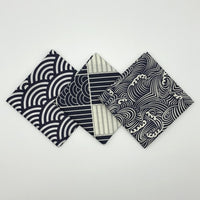 Japanese style big handkerchief cotton 100% / Furoshiki Japan classic Tradition Waves Clouds Grid printed 48cm / Many Uses