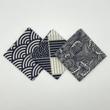 Japanese style big handkerchief cotton 100% / Furoshiki Japan classic Tradition Waves Clouds Grid printed 48cm / Many Uses