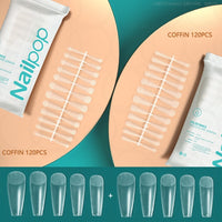 Nailpop Fake Nails Press on Nails Coffin Artificial Nails with Design Full Cover Tips Nail Accessories Tool 120/240pcs