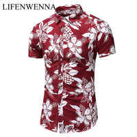 Summer New Arrival Shirts Men 2022 Fashion Print Short Sleeve Hawaiian Shirt Male Casual Flower Slim Fit Beach Shirts Plus M-7XL