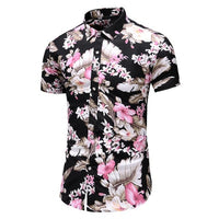 Summer New Arrival Shirts Men 2022 Fashion Print Short Sleeve Hawaiian Shirt Male Casual Flower Slim Fit Beach Shirts Plus M-7XL