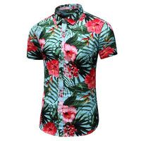 Summer New Arrival Shirts Men 2022 Fashion Print Short Sleeve Hawaiian Shirt Male Casual Flower Slim Fit Beach Shirts Plus M-7XL
