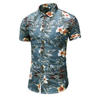 Summer New Arrival Shirts Men 2022 Fashion Print Short Sleeve Hawaiian Shirt Male Casual Flower Slim Fit Beach Shirts Plus M-7XL
