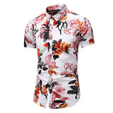 Summer New Arrival Shirts Men 2022 Fashion Print Short Sleeve Hawaiian Shirt Male Casual Flower Slim Fit Beach Shirts Plus M-7XL