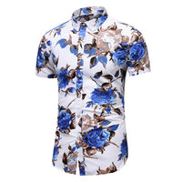 Summer New Arrival Shirts Men 2022 Fashion Print Short Sleeve Hawaiian Shirt Male Casual Flower Slim Fit Beach Shirts Plus M-7XL