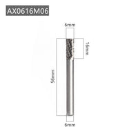 Free Shipping AX Type Head Tungsten Carbide Alloy Rotary File Drill Milling Carving Bit Point Burr Die Grinder Abrasive Tools