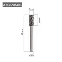 Free Shipping AX Type Head Tungsten Carbide Alloy Rotary File Drill Milling Carving Bit Point Burr Die Grinder Abrasive Tools