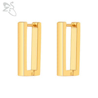 ZS 1 Pair High Polish Stainless Steel Geometric Earrings Men Women Square Triangle Street Pop Rock Hip Hop Ear Piercing Jewelry