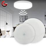 LED PIR Motion Sensor Ceiling Light 12W 24W Modern Lamp Surface Mounted Auto Smart Sounds Control AC 110V 220V Round Panel Light