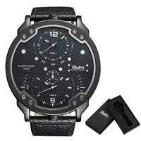 Oulm Big Watches for Men Multiple Time Zone Sport Quartz Clock Male Luxury Fashion Sport Men Wristwatch Relogio Masculino