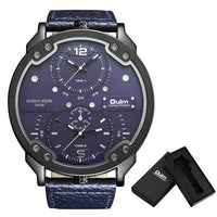 Oulm Big Watches for Men Multiple Time Zone Sport Quartz Clock Male Luxury Fashion Sport Men Wristwatch Relogio Masculino