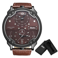 Oulm Big Watches for Men Multiple Time Zone Sport Quartz Clock Male Luxury Fashion Sport Men Wristwatch Relogio Masculino