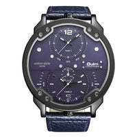 Oulm Big Watches for Men Multiple Time Zone Sport Quartz Clock Male Luxury Fashion Sport Men Wristwatch Relogio Masculino