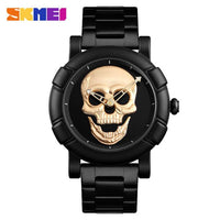 SKMEI Skull Watch Men Watches Luxury Brand Quartz Watch Sport Waterproof Stainless Steel Male Wristatch Reloj Militar Clock 9178