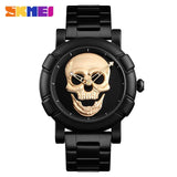 SKMEI Skull Watch Men Watches Luxury Brand Quartz Watch Sport Waterproof Stainless Steel Male Wristatch Reloj Militar Clock 9178