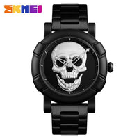 SKMEI Skull Watch Men Watches Luxury Brand Quartz Watch Sport Waterproof Stainless Steel Male Wristatch Reloj Militar Clock 9178