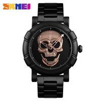 SKMEI Skull Watch Men Watches Luxury Brand Quartz Watch Sport Waterproof Stainless Steel Male Wristatch Reloj Militar Clock 9178