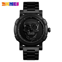 SKMEI Skull Watch Men Watches Luxury Brand Quartz Watch Sport Waterproof Stainless Steel Male Wristatch Reloj Militar Clock 9178