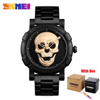 SKMEI Skull Watch Men Watches Luxury Brand Quartz Watch Sport Waterproof Stainless Steel Male Wristatch Reloj Militar Clock 9178