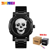 SKMEI Skull Watch Men Watches Luxury Brand Quartz Watch Sport Waterproof Stainless Steel Male Wristatch Reloj Militar Clock 9178