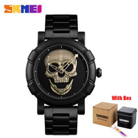 SKMEI Skull Watch Men Watches Luxury Brand Quartz Watch Sport Waterproof Stainless Steel Male Wristatch Reloj Militar Clock 9178