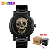 SKMEI Skull Watch Men Watches Luxury Brand Quartz Watch Sport Waterproof Stainless Steel Male Wristatch Reloj Militar Clock 9178