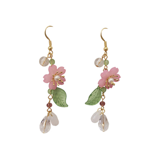 Temperament cold wind flower earrings woman fairy&#39;s petals long tassels eardrop act the role ofing is tasted earrings