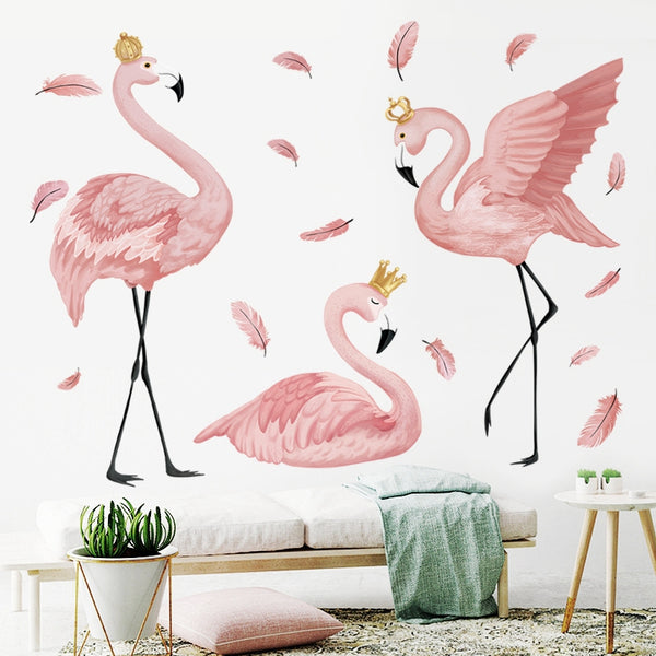 The Flamingo Queen Wall Stickers for Living room Bedroom Kids room Nursery Wall Decor Art Murals Baseboard Vinyl Decals
