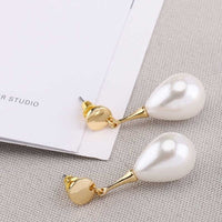 Elegant Waterdrop Simple Pearl Clip On Earrings Charm Pendant Simulated Pearl Geometric No Pierced For Women Wedding jewelry