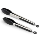 LMETJMA Premium Kitchen Tongs Silicone Cooking Tongs 9 12 inch BPA Free Non-Stick BBQ Cooking Grilling Locking Food Tongs KC0253