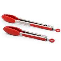 LMETJMA Premium Kitchen Tongs Silicone Cooking Tongs 9 12 inch BPA Free Non-Stick BBQ Cooking Grilling Locking Food Tongs KC0253