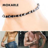 Black Anklet Slimming Bracelet For Weight Loss Gallstone Hematite Chain Stimulating Acupoints Anti-Cellulite Magnetic Therapy