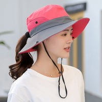 LAFEITE Safari Sun Hats For Women Summer Wide Brim UV UPF Ponytail Outdoor Hunting Fishing Hiking Hat Women 2019