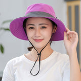 LAFEITE Safari Sun Hats For Women Summer Wide Brim UV UPF Ponytail Outdoor Hunting Fishing Hiking Hat Women 2019