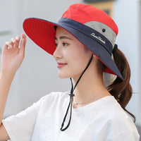LAFEITE Safari Sun Hats For Women Summer Wide Brim UV UPF Ponytail Outdoor Hunting Fishing Hiking Hat Women 2019
