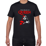Glitter Rock Band Queen T Shirt Men Cool streetwear Pop rock T-shirt men Summer 100% Cotton Heavy Rock Tops tees men clothing